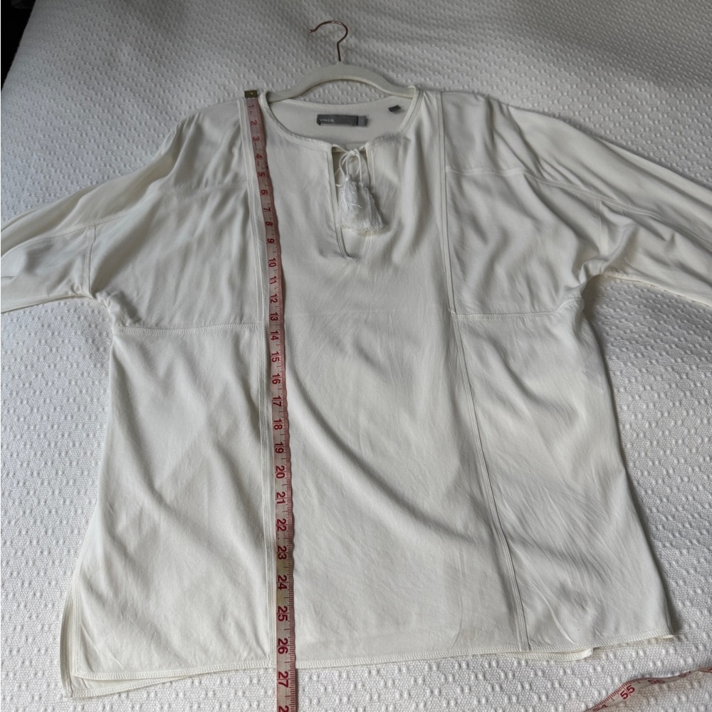Vince Cream White Long Sleeve Blouse with Tassel Tie Size Small or medium - Picture 8 of 9